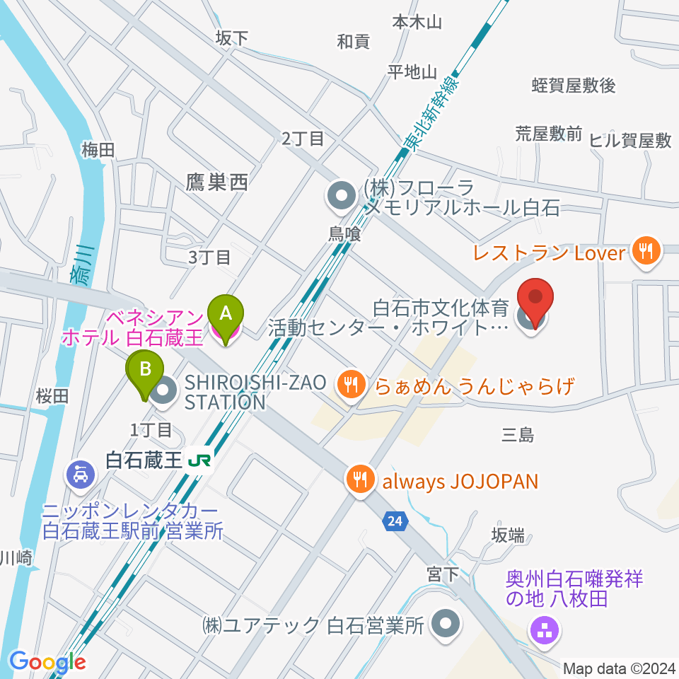 ホワイトキューブ周辺のホテル一覧地図