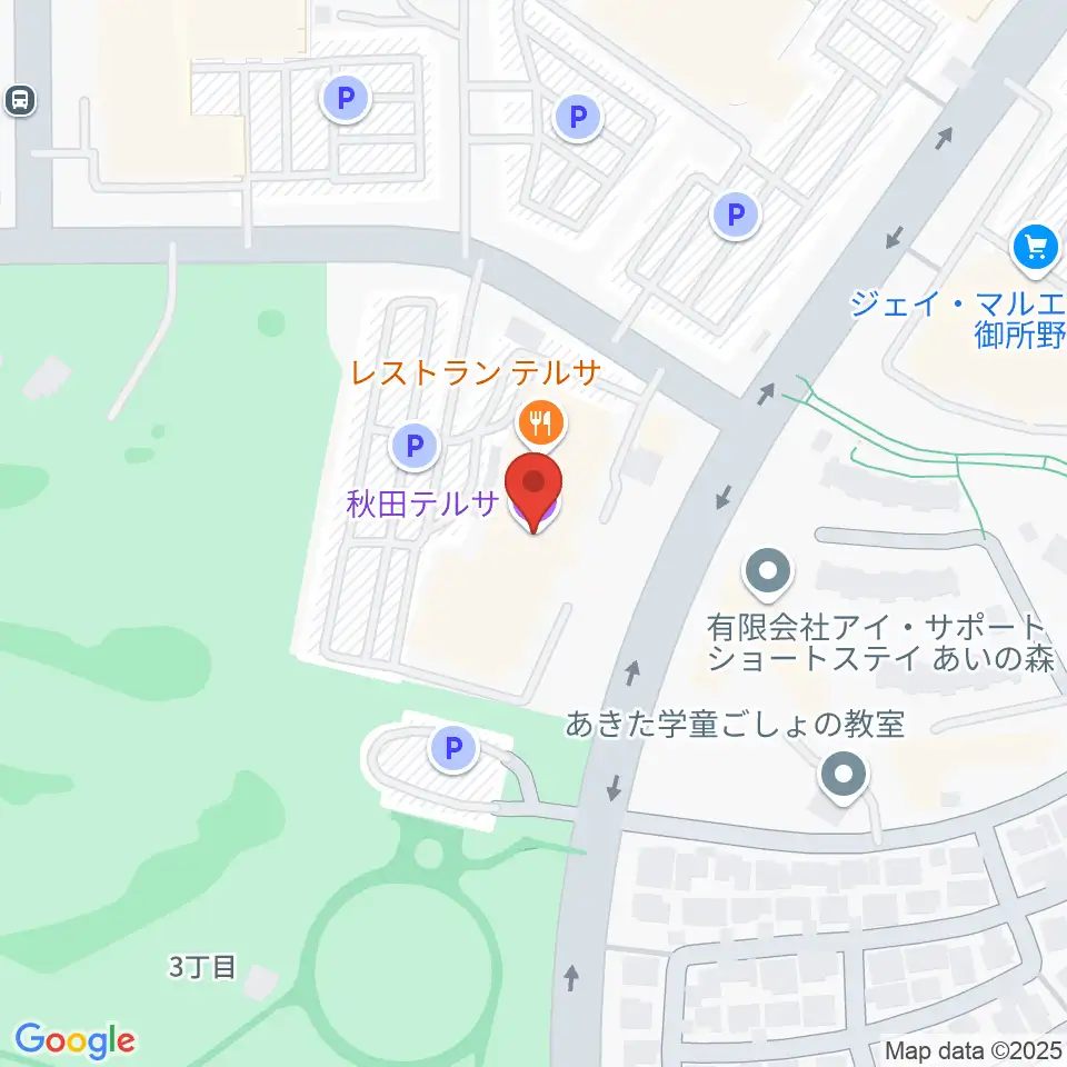 秋田テルサ周辺のホテル一覧地図