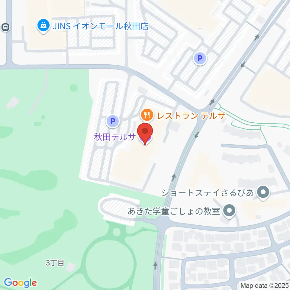 秋田テルサ周辺のホテル一覧地図