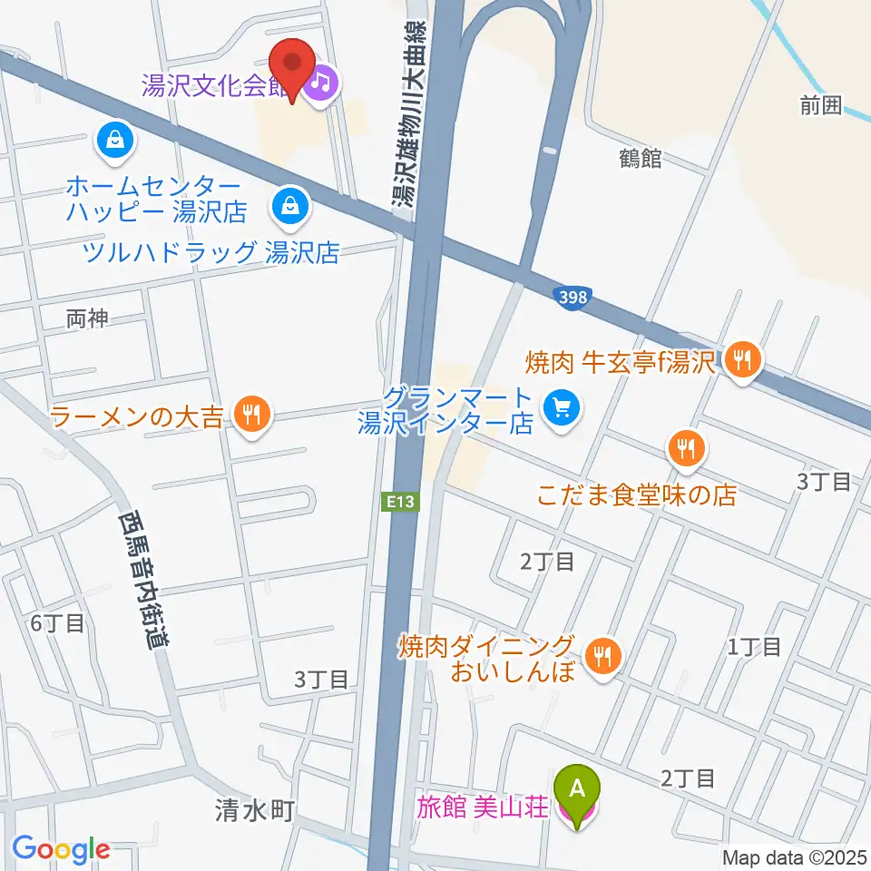 湯沢文化会館周辺のホテル一覧地図