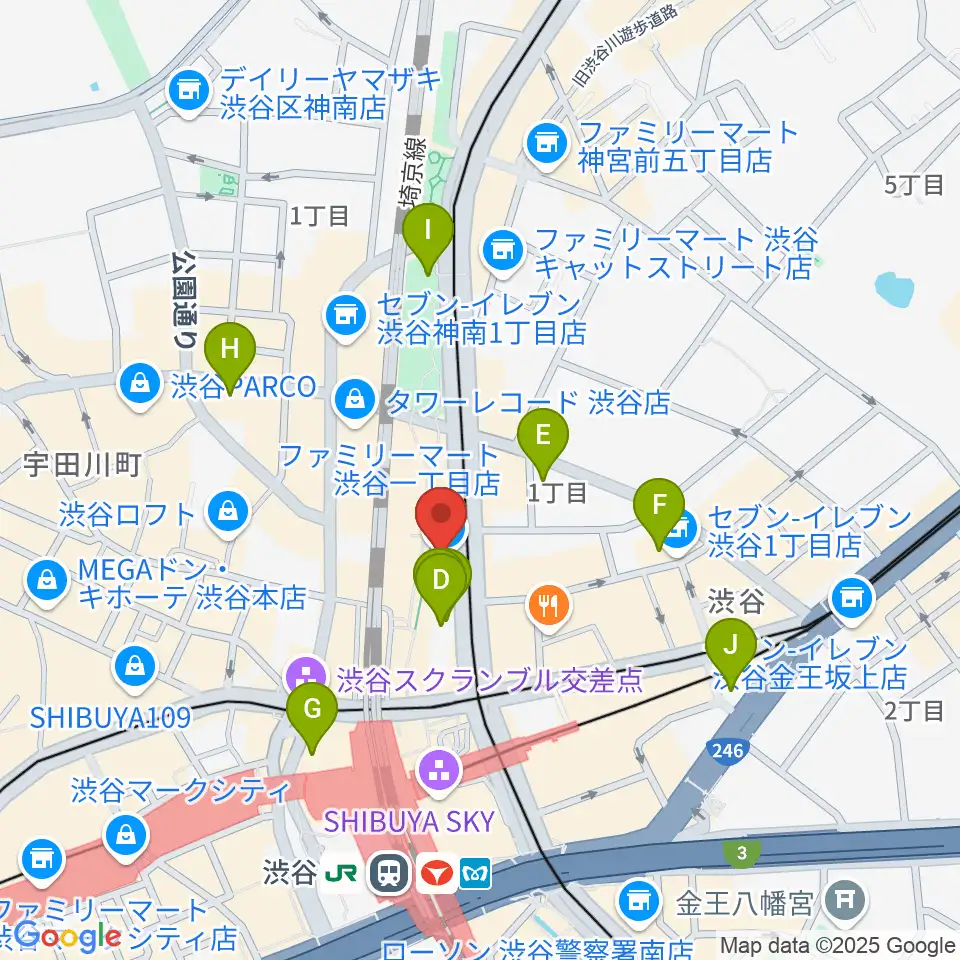 渋谷マトリクススタジオ周辺のホテル一覧地図