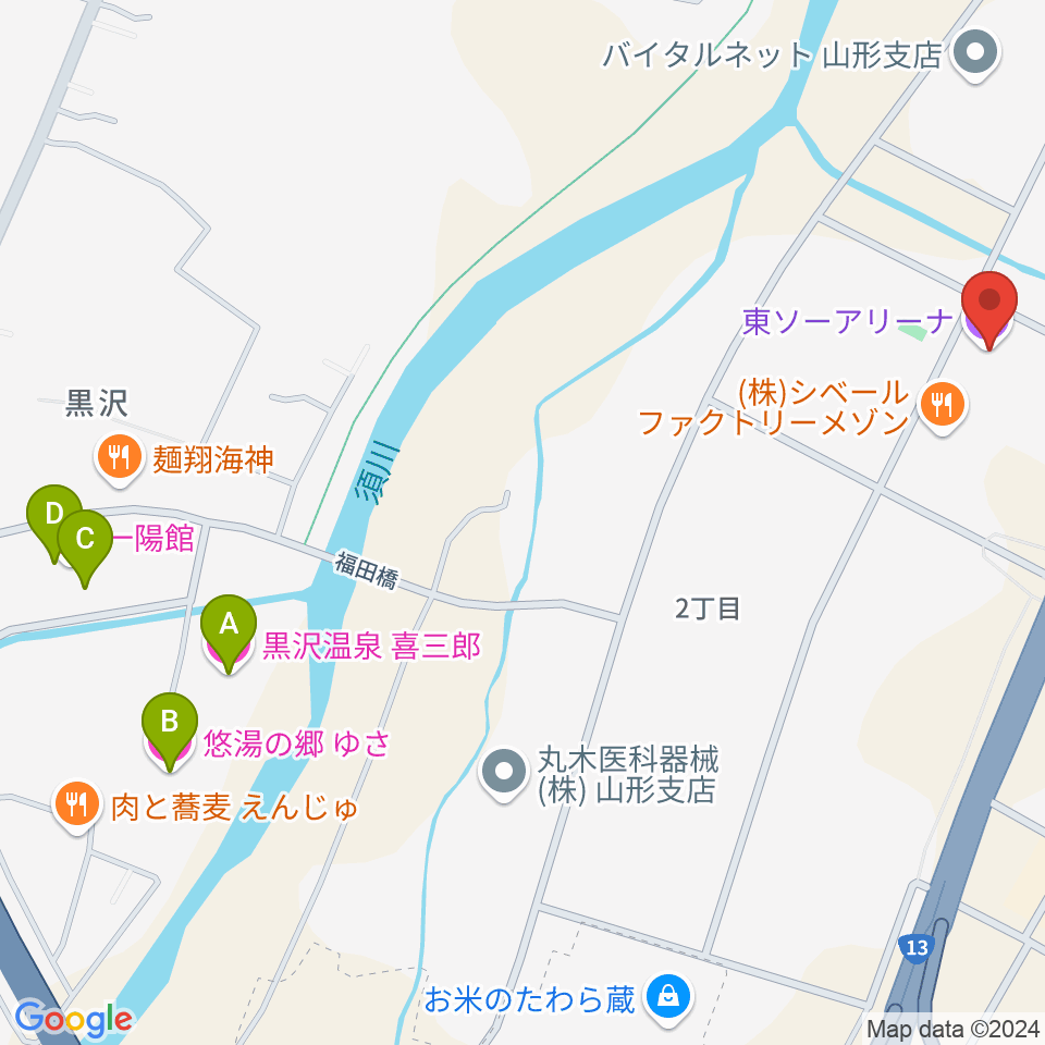 東ソーアリーナ周辺のホテル一覧地図