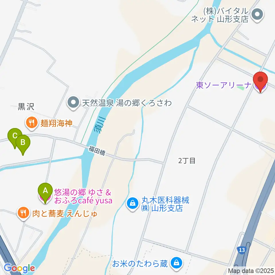 東ソーアリーナ周辺のホテル一覧地図