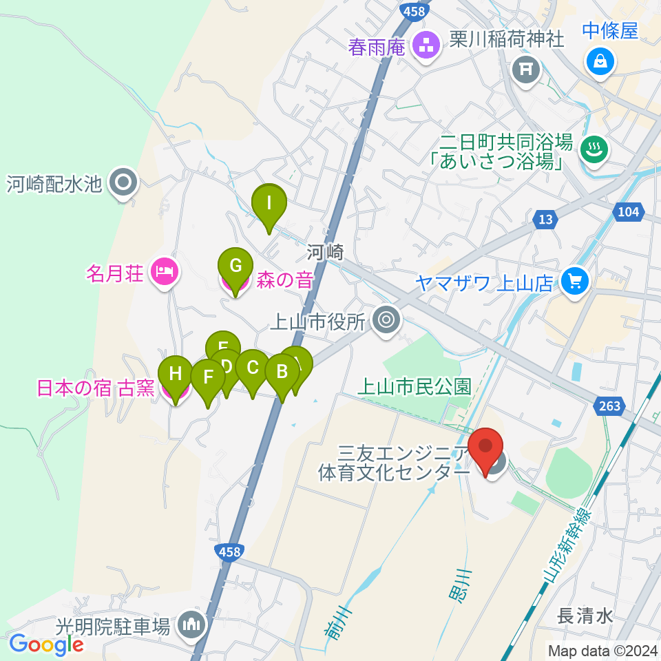 三友エンジニア体育文化センター周辺のホテル一覧地図