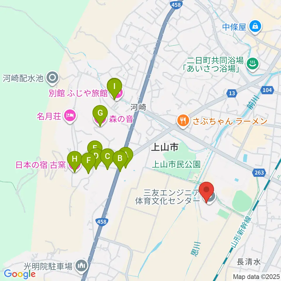 三友エンジニア体育文化センター周辺のホテル一覧地図