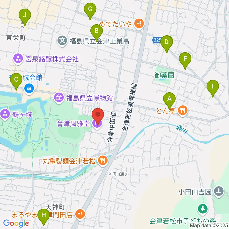 會津風雅堂周辺のホテル一覧地図