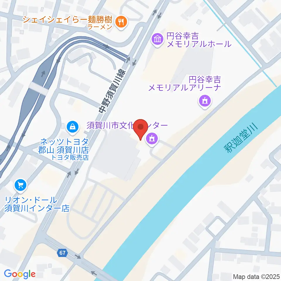 須賀川市文化センター周辺のホテル一覧地図