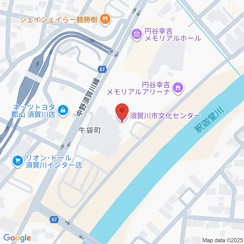須賀川市文化センター周辺のホテル一覧地図