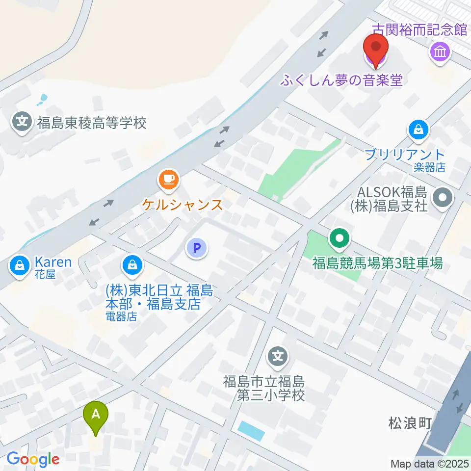 ふくしん夢の音楽堂周辺のホテル一覧地図