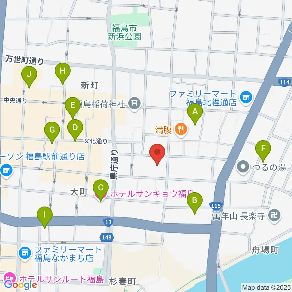 キョウワグループ・テルサホール周辺のホテル一覧地図