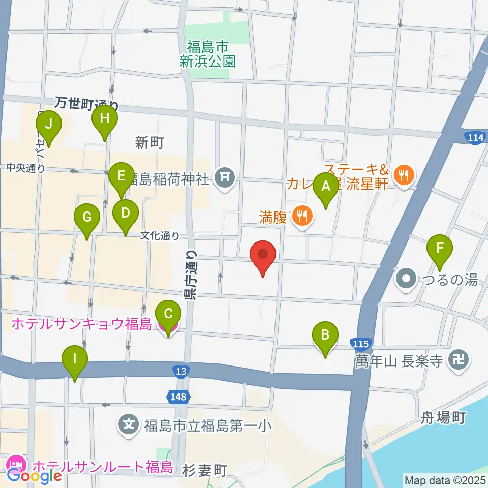 キョウワグループ・テルサホール周辺のホテル一覧地図