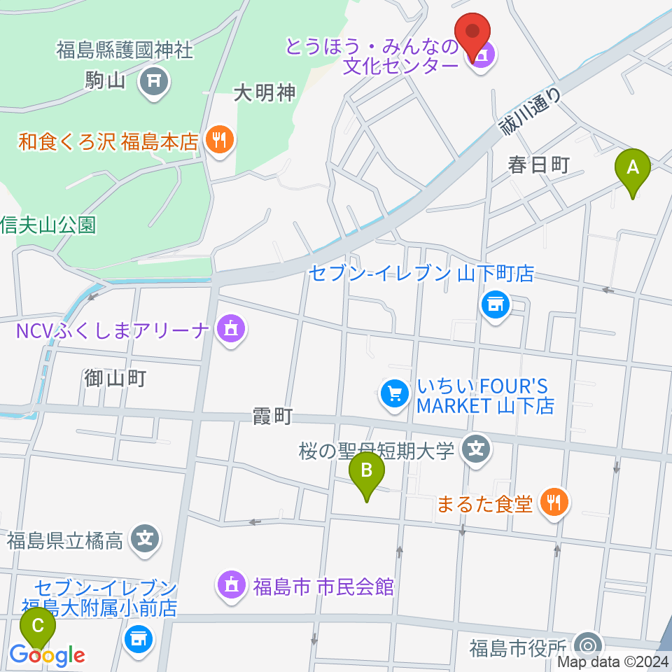 とうほう・みんなの文化センター周辺のホテル一覧地図