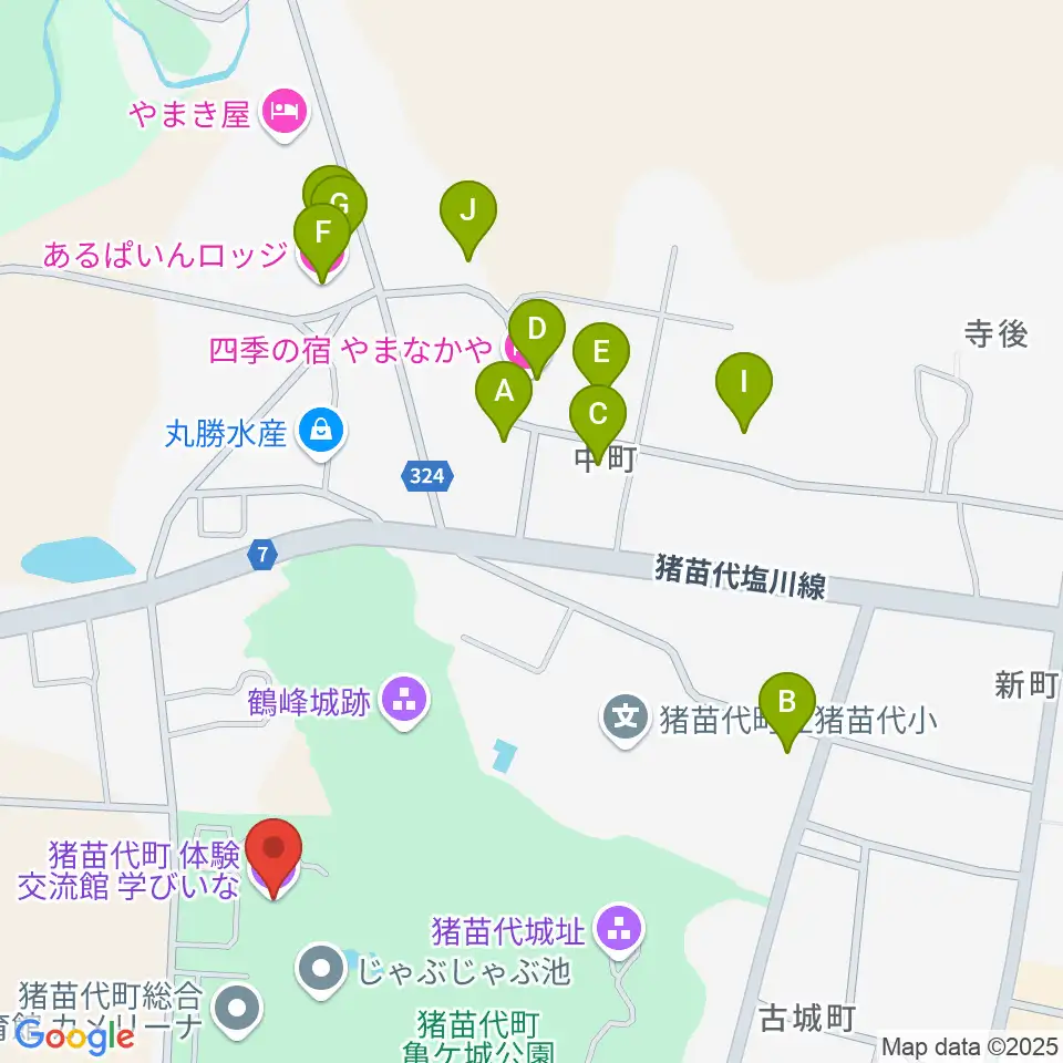 猪苗代町体験交流館周辺のホテル一覧地図