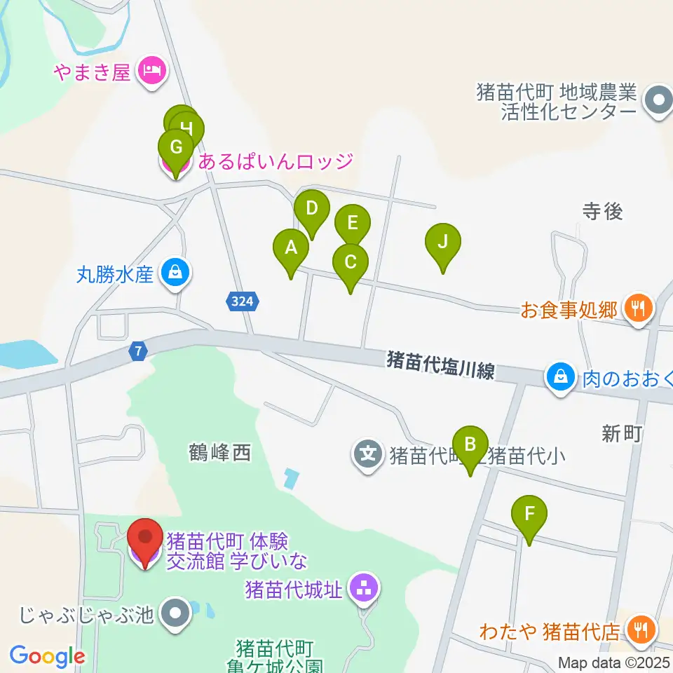 猪苗代町体験交流館周辺のホテル一覧地図