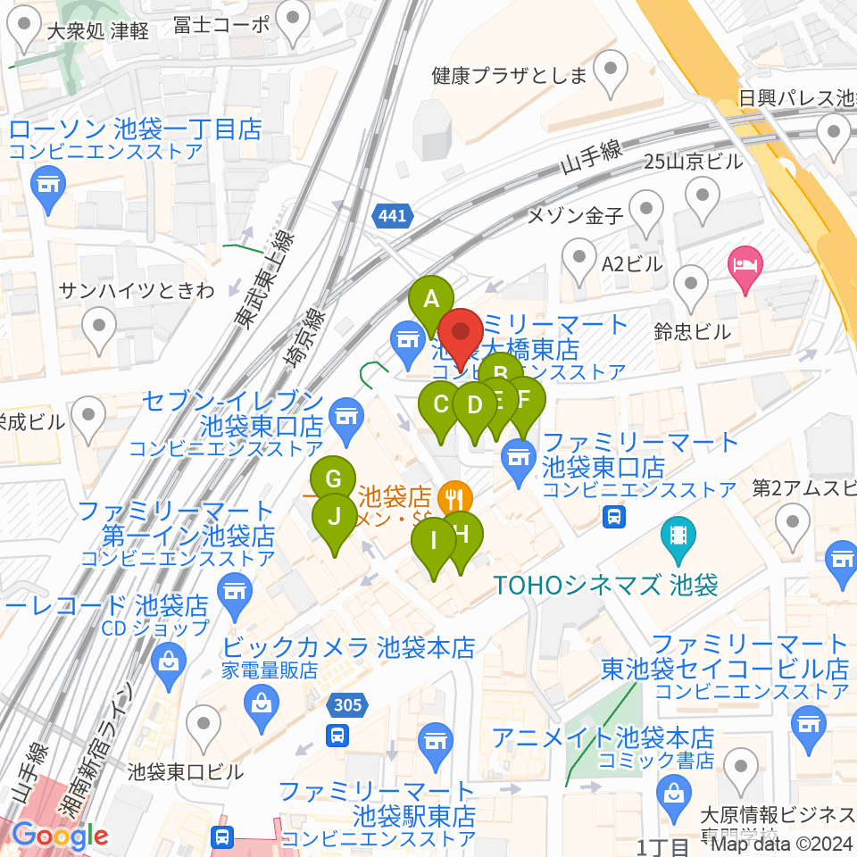 池袋ミスマッチ周辺のホテル一覧地図