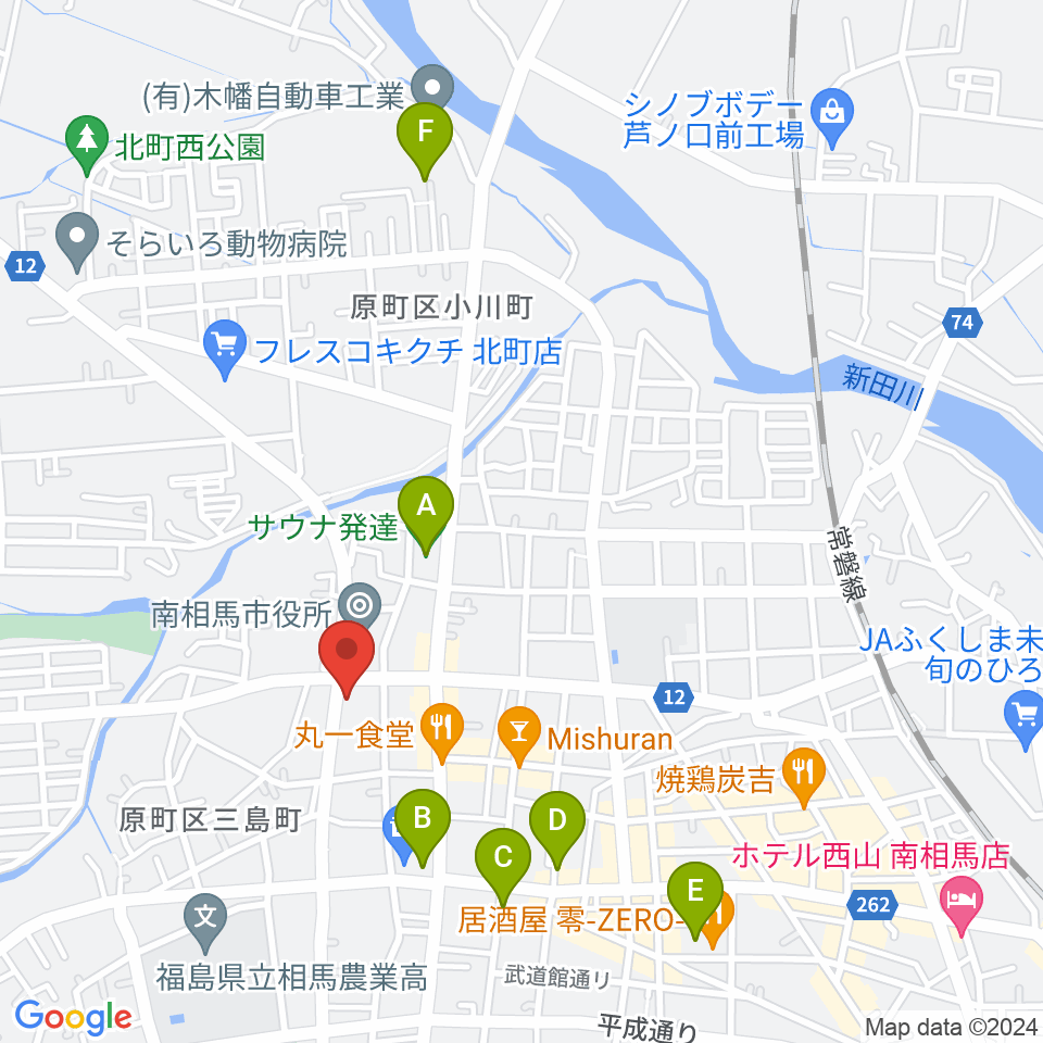 南相馬市民文化会館 ゆめはっと周辺のホテル一覧地図