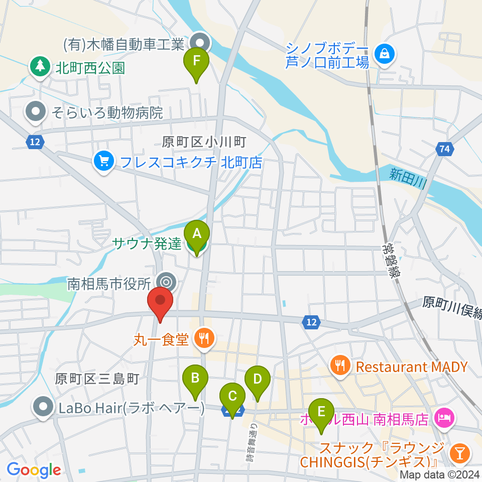 南相馬市民文化会館 ゆめはっと周辺のホテル一覧地図