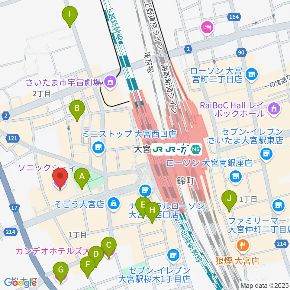 大宮ソニックシティホール周辺のホテル一覧地図