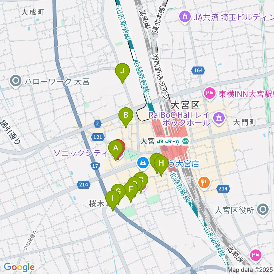 大宮ソニックシティホール周辺のホテル一覧地図