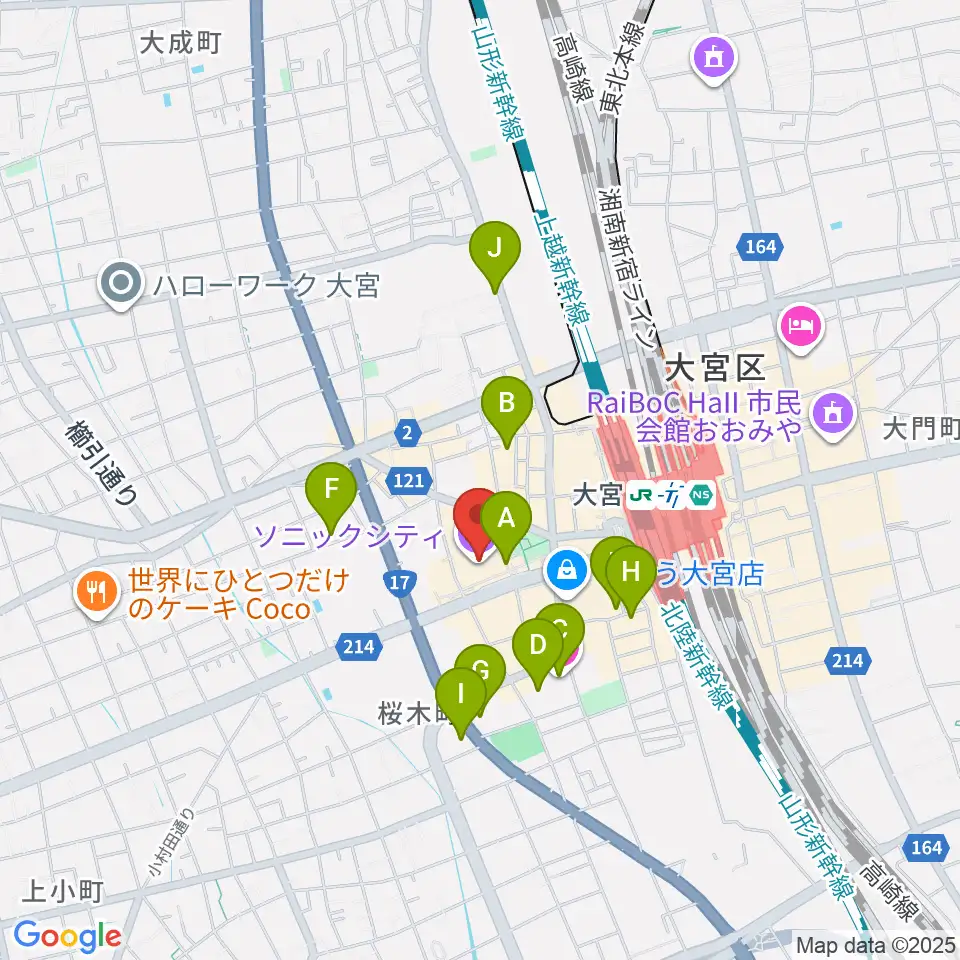 大宮ソニックシティホール周辺のホテル一覧地図