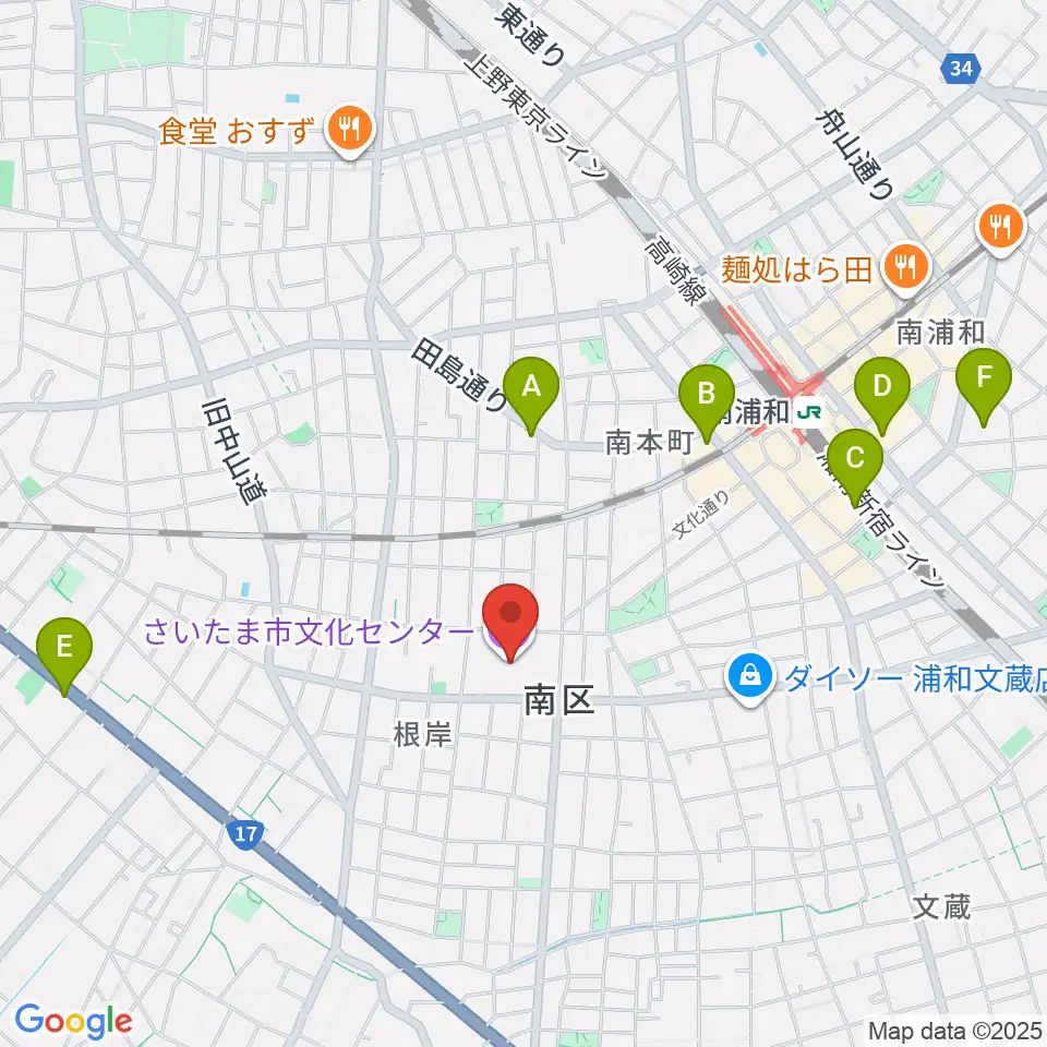 さいたま市文化センター周辺のホテル一覧地図