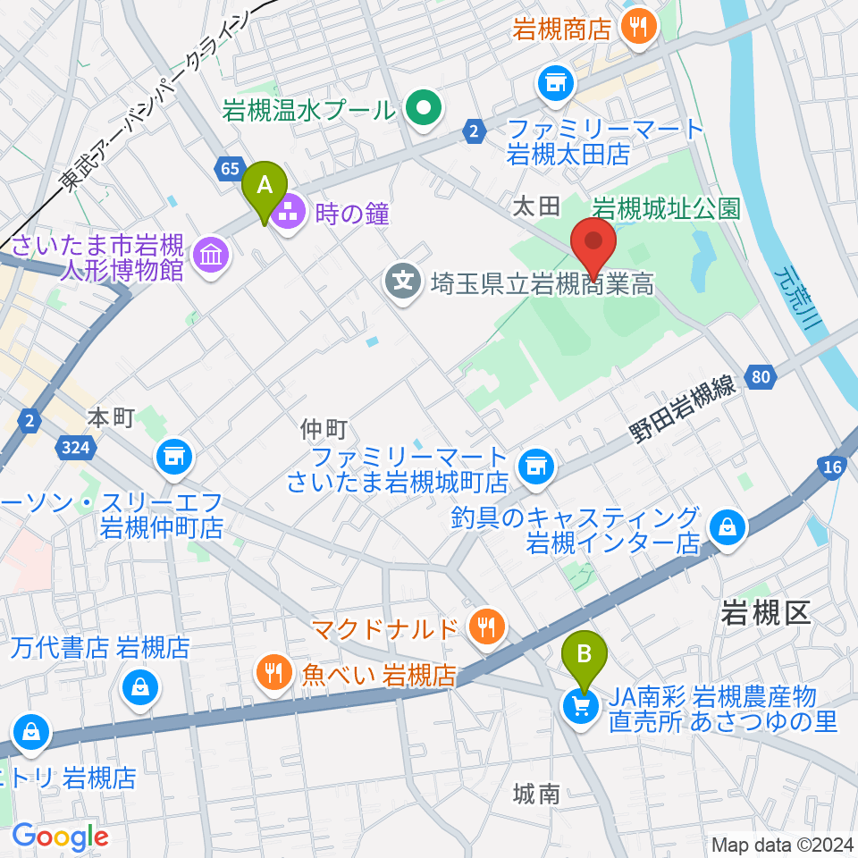 さいたま市民会館いわつき周辺のホテル一覧地図