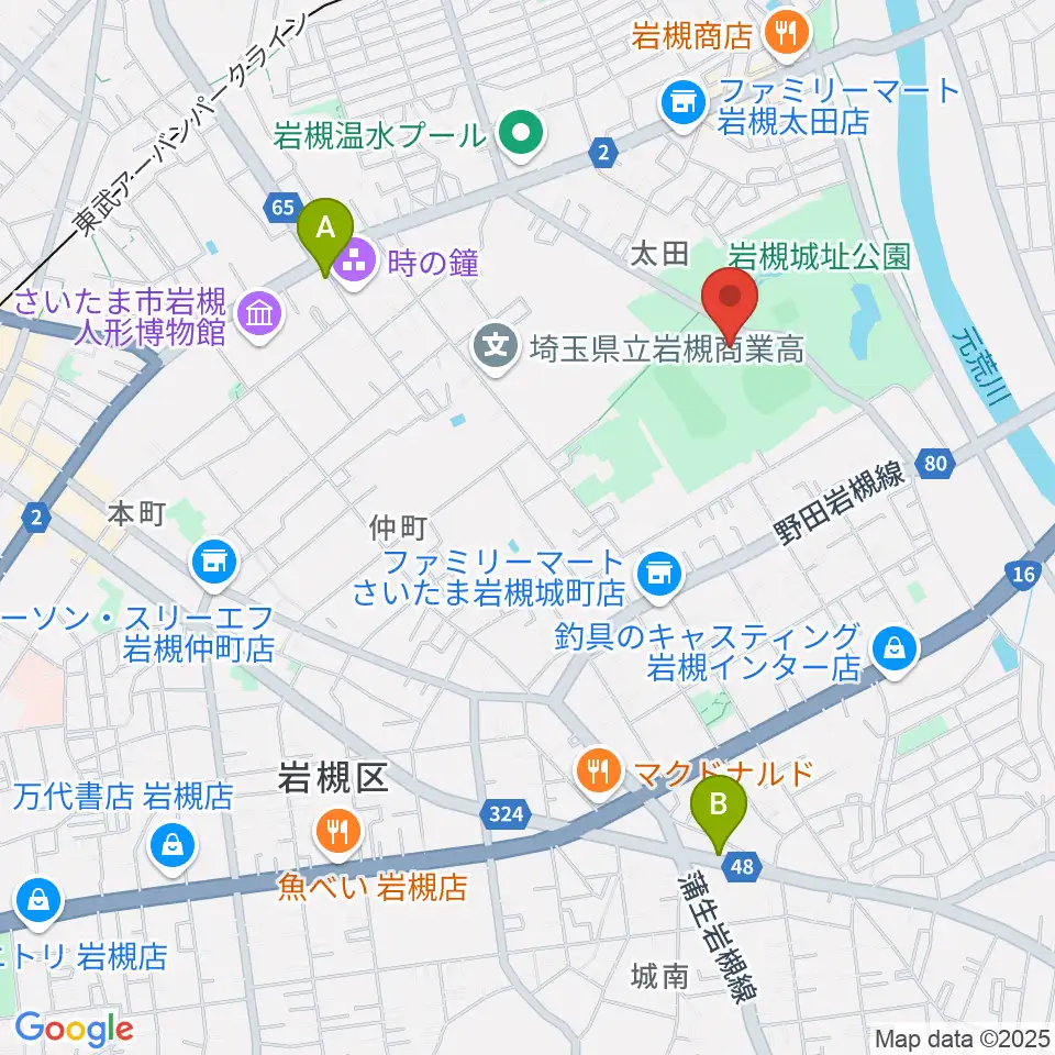 さいたま市民会館いわつき周辺のホテル一覧地図
