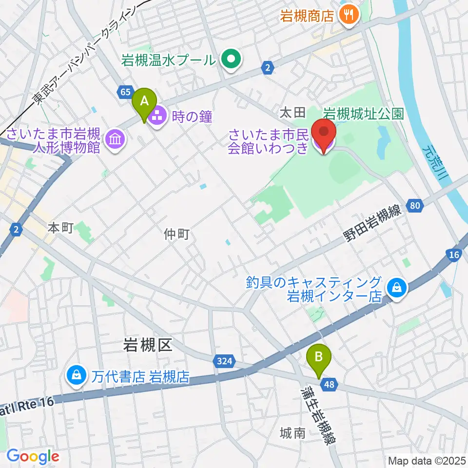 さいたま市民会館いわつき周辺のホテル一覧地図