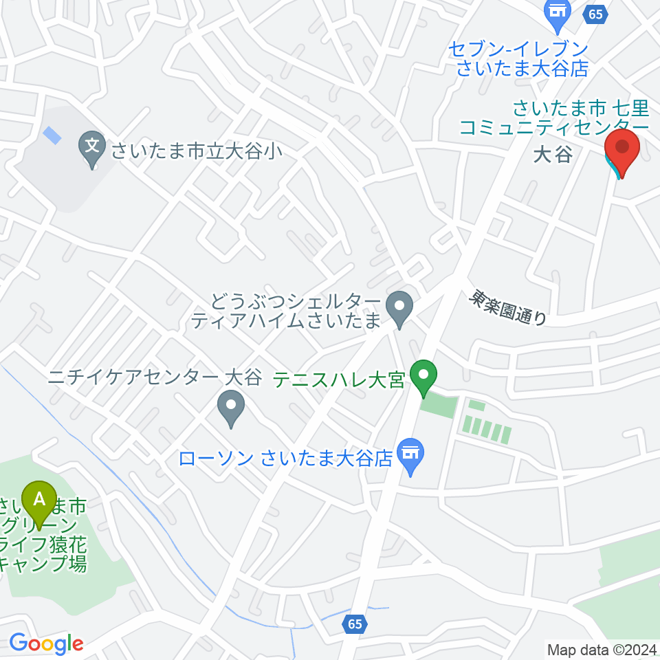 七里コミュニティセンター周辺のホテル一覧地図