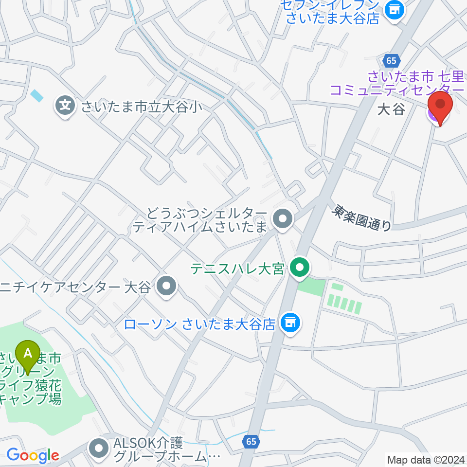 七里コミュニティセンター周辺のホテル一覧地図