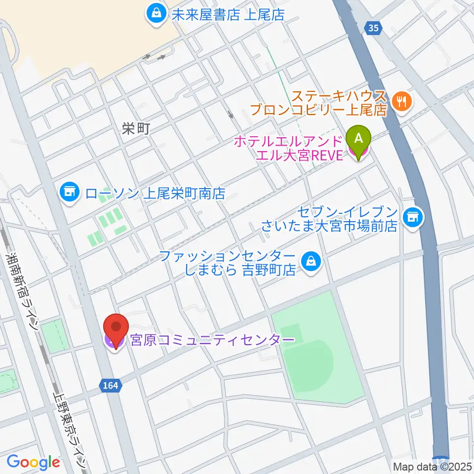 宮原コミュニティセンター 周辺のホテル一覧地図