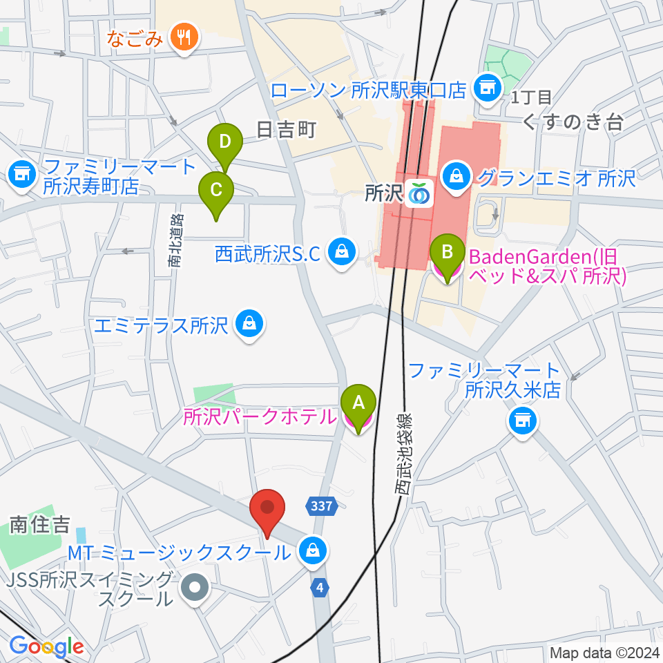 音楽喫茶MOJO周辺のホテル一覧地図