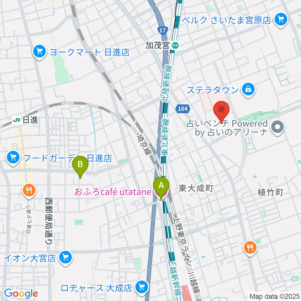 さいたま市プラザノース周辺のホテル一覧地図
