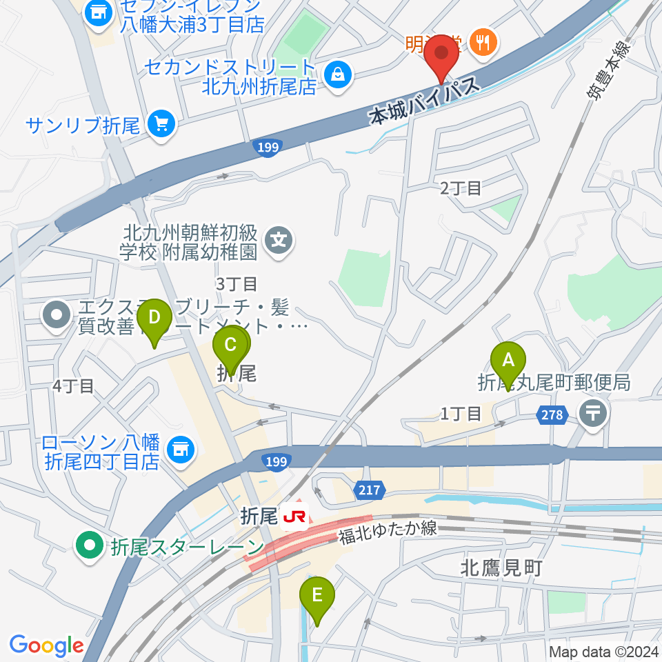 スタジオバンブー周辺のホテル一覧地図