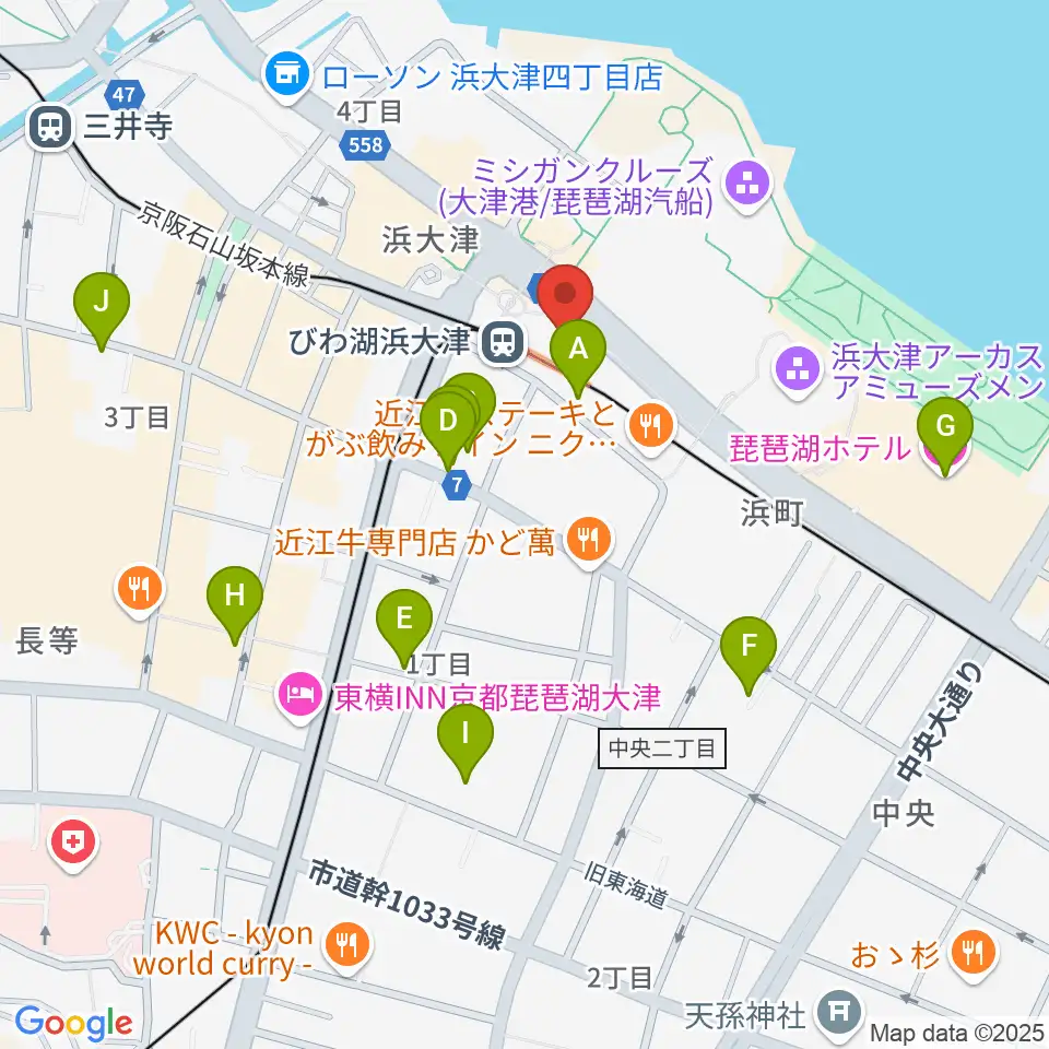 スカイプラザ浜大津周辺のホテル一覧地図