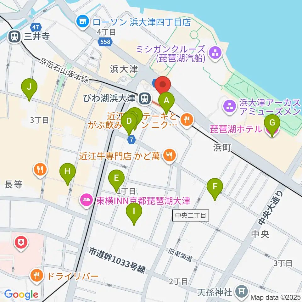 スカイプラザ浜大津周辺のホテル一覧地図