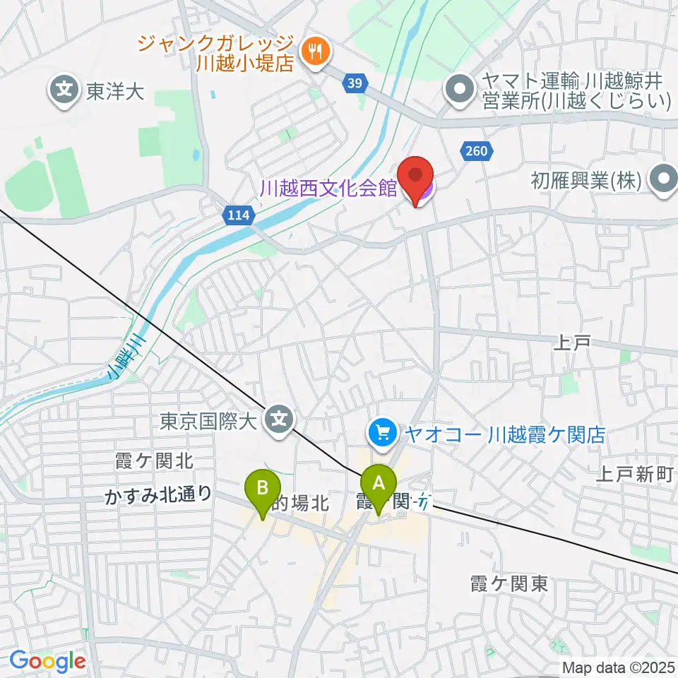 川越西文化会館 メルト周辺のホテル一覧地図