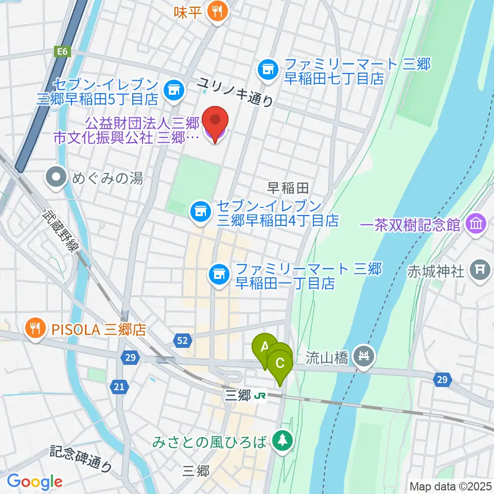 三郷市文化会館周辺のホテル一覧地図