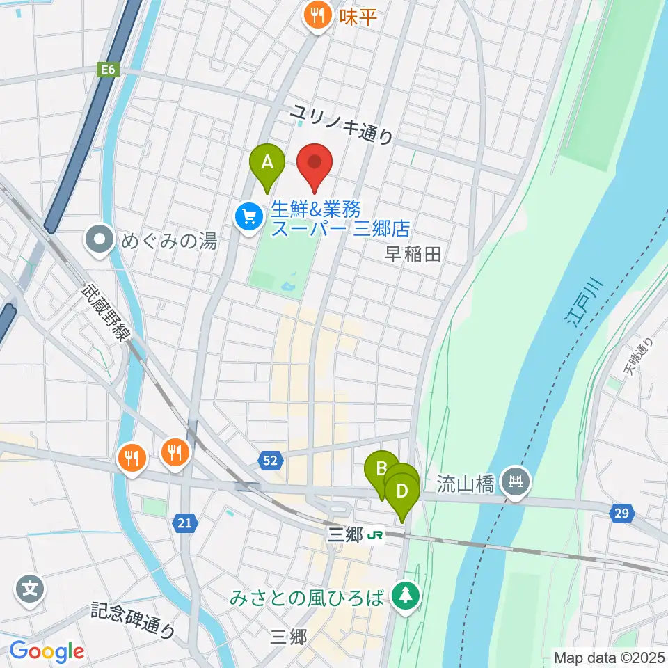 三郷市文化会館周辺のホテル一覧地図