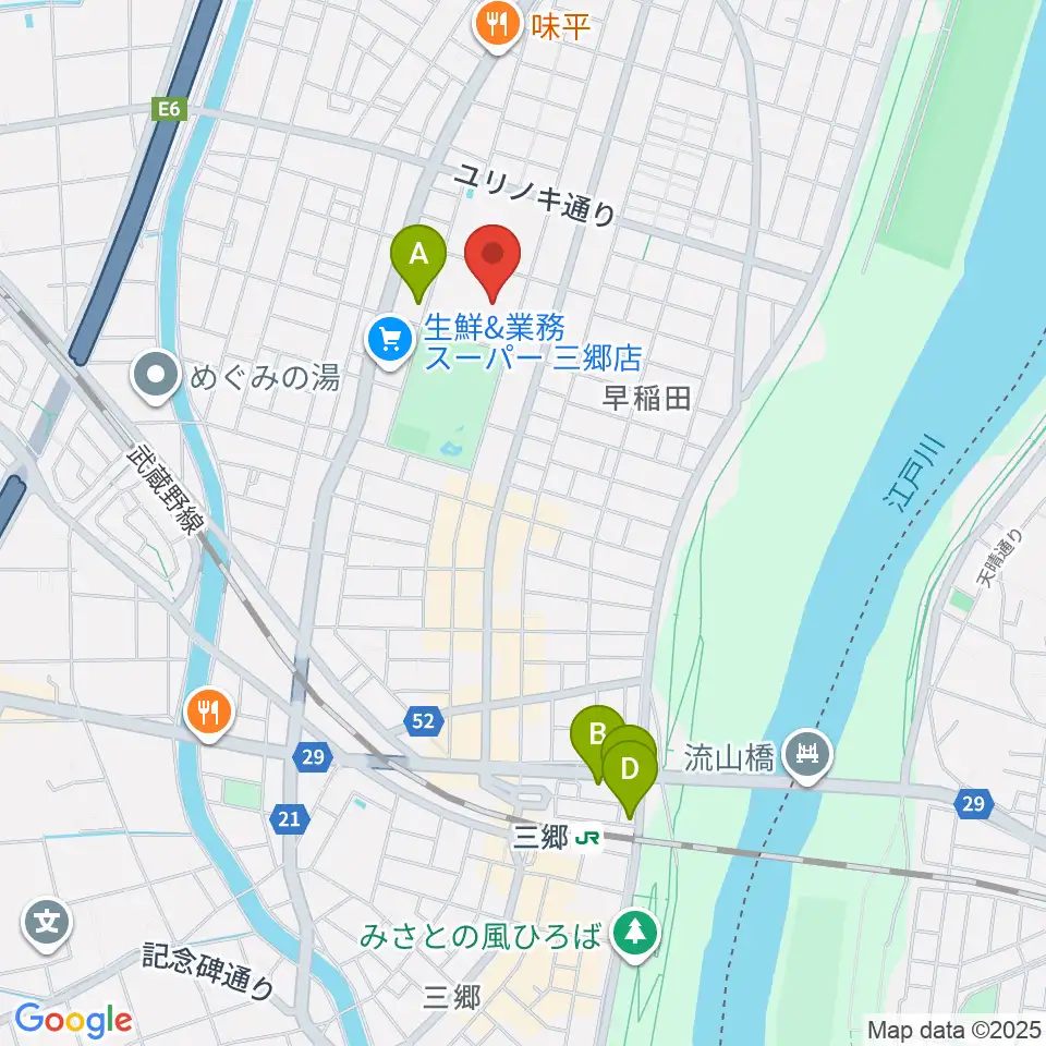 三郷市文化会館周辺のホテル一覧地図