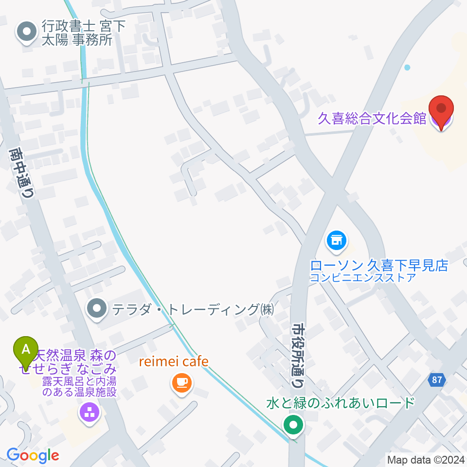 久喜総合文化会館周辺のホテル一覧地図