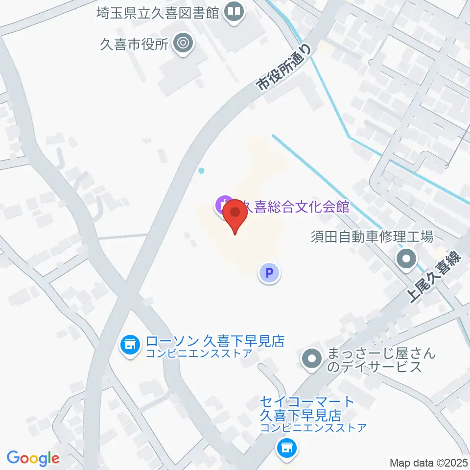 久喜総合文化会館周辺のホテル一覧地図