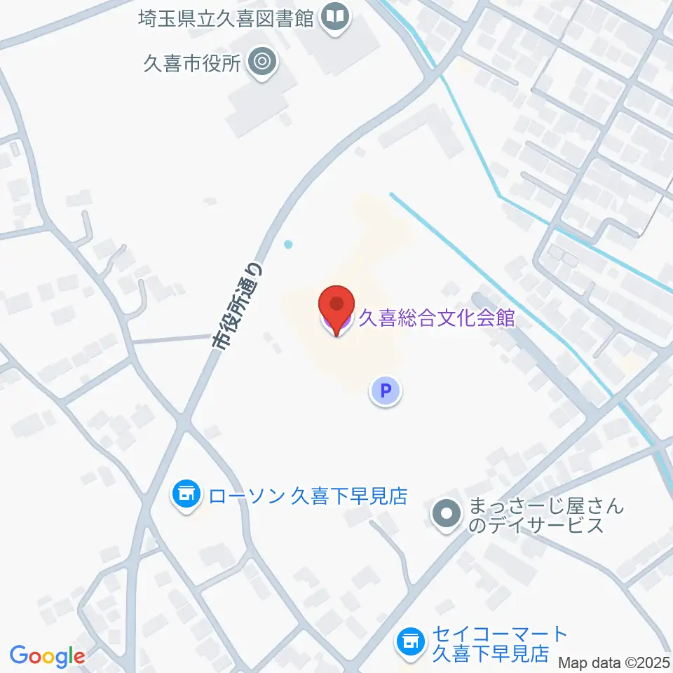 久喜総合文化会館周辺のホテル一覧地図