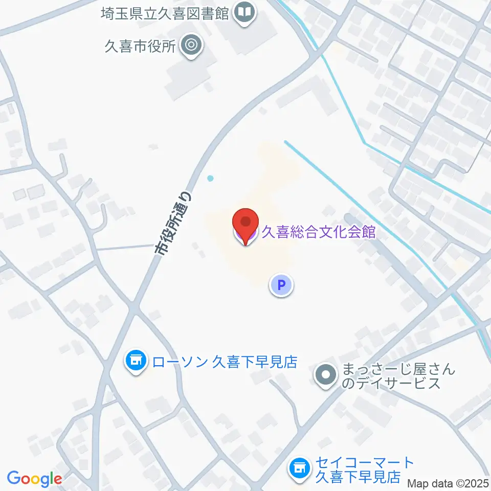 久喜総合文化会館周辺のホテル一覧地図