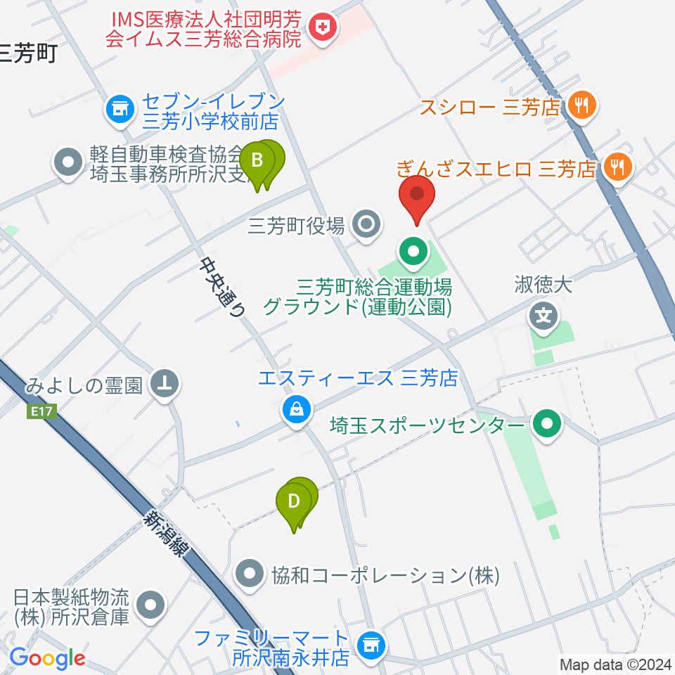 コピスみよし 三芳町文化会館周辺のホテル一覧地図