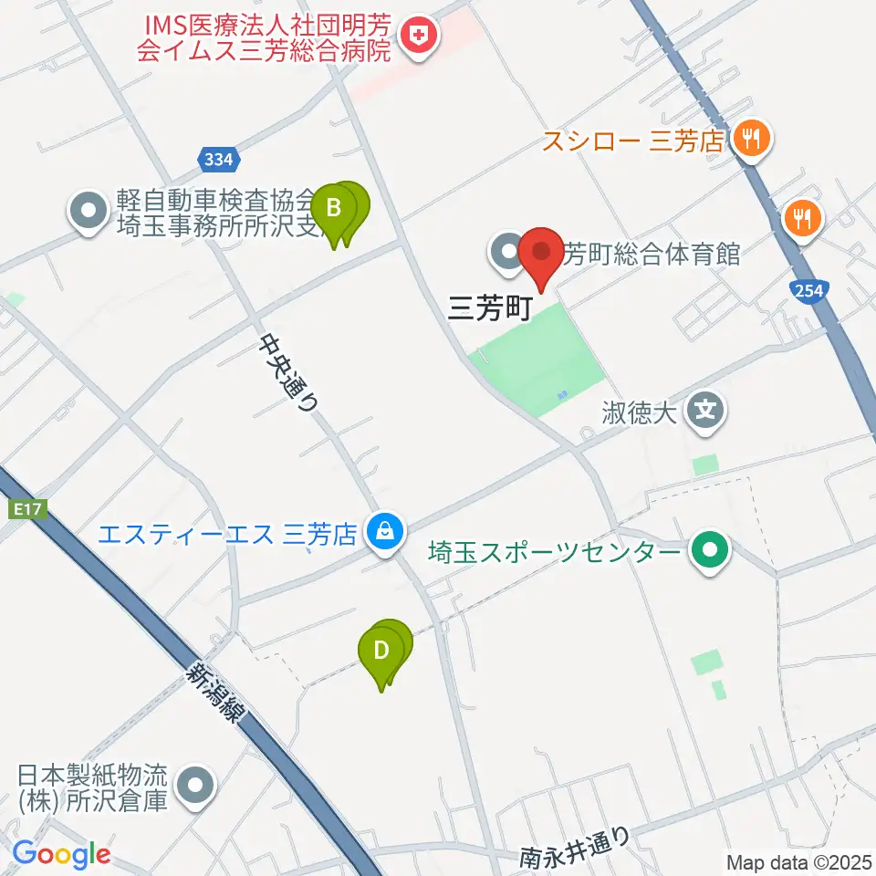 コピスみよし 三芳町文化会館周辺のホテル一覧地図