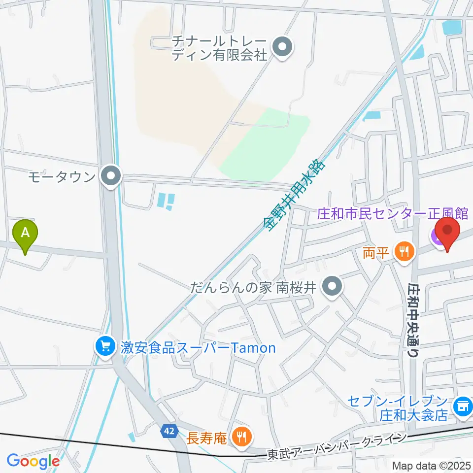 庄和地区公民館周辺のホテル一覧地図