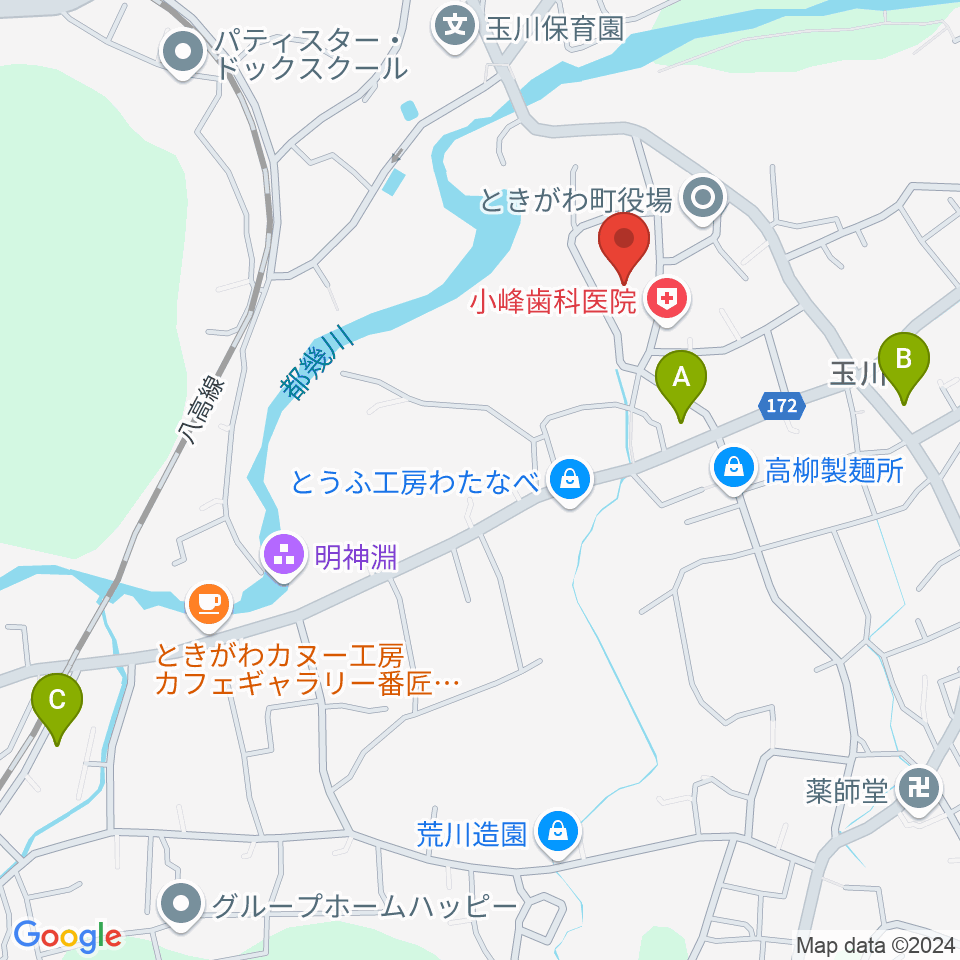 ときがわ町文化センター アスピアたまがわ周辺のホテル一覧地図