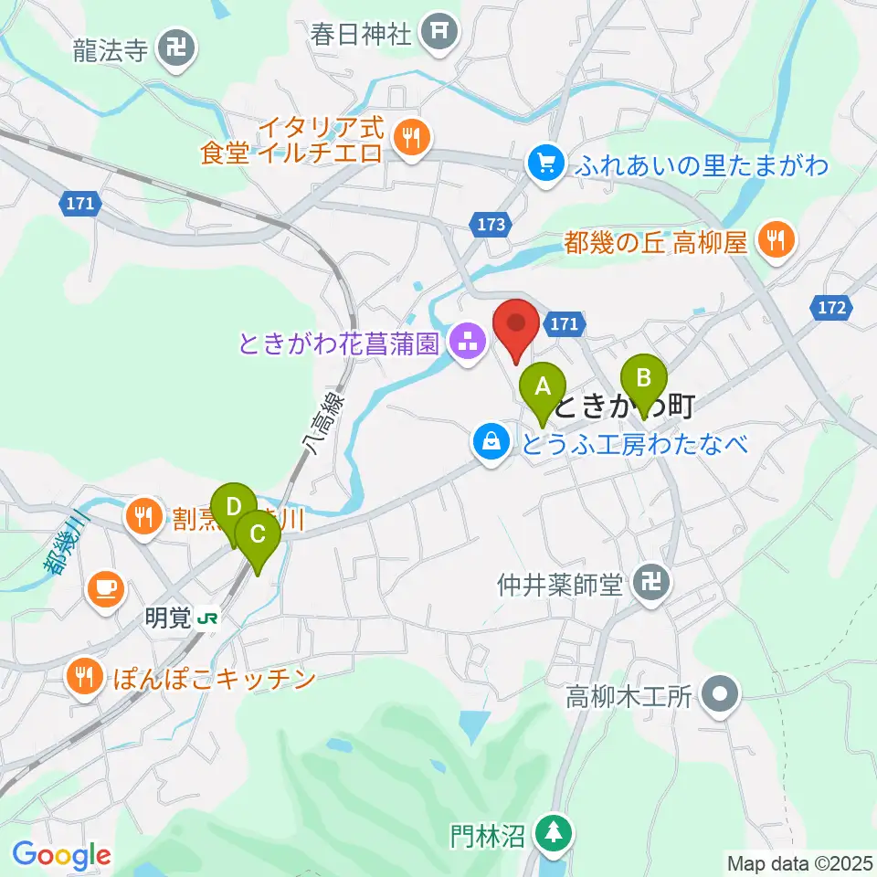 ときがわ町文化センター アスピアたまがわ周辺のホテル一覧地図