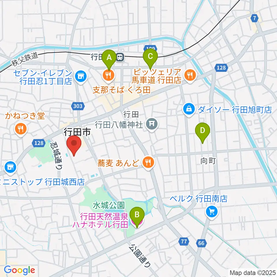 行田市産業文化会館 ベル・プラス周辺のホテル一覧地図